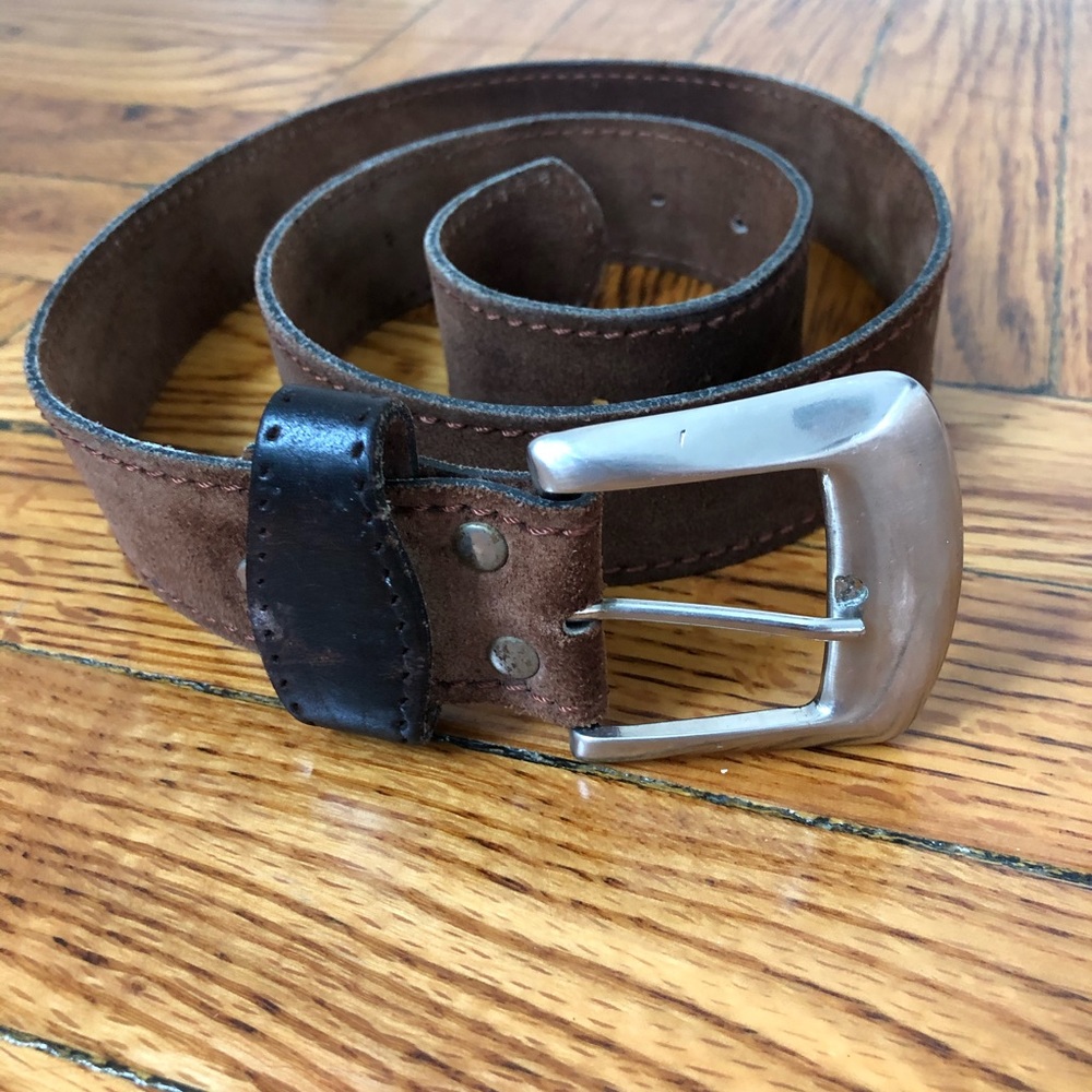 Brown genuine leather belt